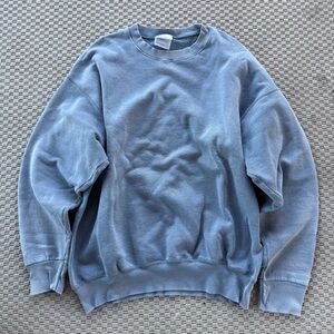 Vintage 90s sunfaded baby blue sweatshirt hoodie sweater